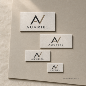 Custom Clothing Labels for Fashion Brands Sew In Garment Tags with Clear Lettering Textile Branding for Apparel Retail Packaging