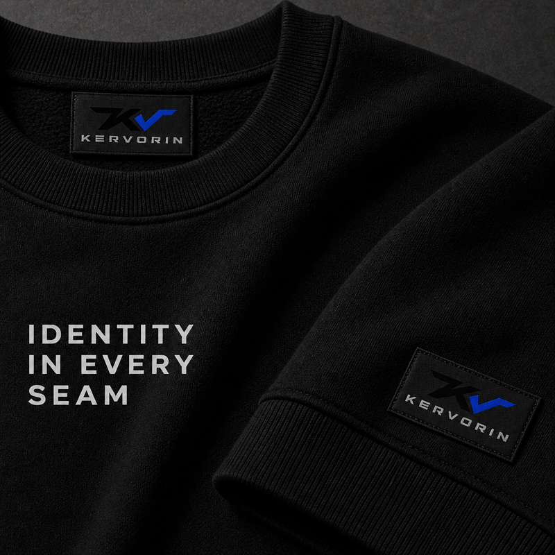 Custom Clothing Labels for Denim Apparel Fabric Tags with Distinctive Lettering Garment Identification for Fashion Retail