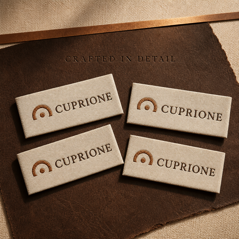 Custom Woven Labels for Clothing Brands Clean Typography for Sew In Garment Branding and Custom Garment Branding