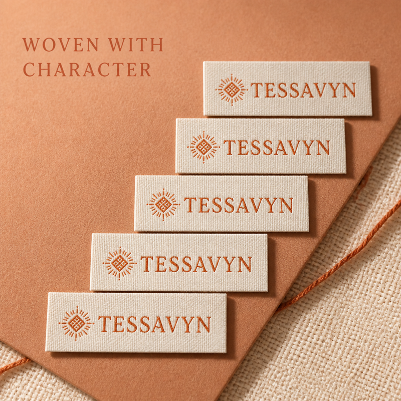 Custom Textile Labels for Garment Manufacturers Minimal Layout for Fashion Collection Marking and Custom Garment Branding