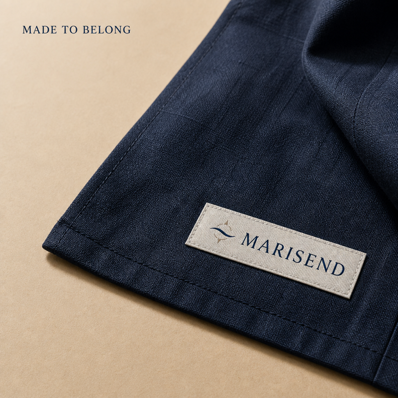 Custom woven label design set 08, application reference rendering (design reference only)