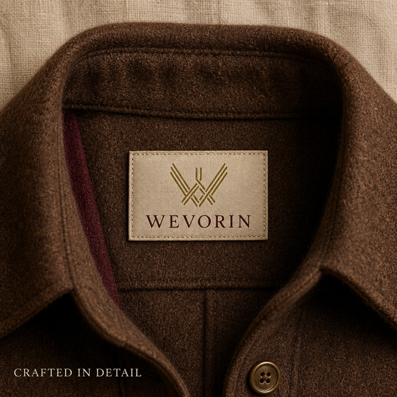 Custom woven label design set 17, application reference rendering (design reference only)